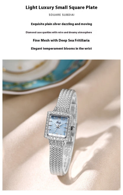 Niche Fritillary Light Luxury Square Plate Waterproof Quartz Watch