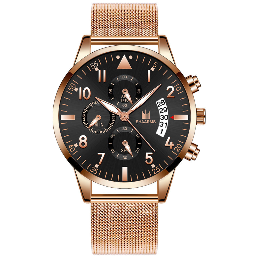 Concept Men's Mesh Strap Calendar Quartz Watch